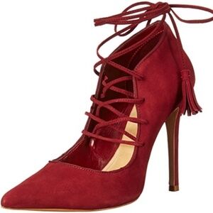 Schutz Women's Shyva Dress Pump Red Wine Suede size 6.5